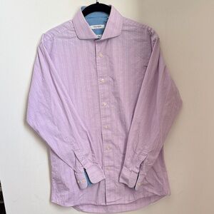 Isaac Mizrahi Lavender Striped Dress Shirt